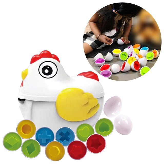 12 piezas de huevos educativos , juguete de , emparejada, clasificador de formas de huevos, pollo Montessori, juguetes para Yotijar Huevos a juego