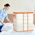thumbnail image 3 of Clearance Under $5 Boovnll Clothes Storage Bins with Lids 110L Large Capacity Transparent Storage Bags with Reinforced Handles & Zipper for Blankets, Comforters, Clothes, Storage and Organization, 3 of 3