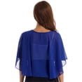 thumbnail image 4 of Zaldita Women's Chiffon Sheer Shrug Cropped Bolero Cardigan Evening Cape Wrap Dress Cover Up Royal Blue One Size, 4 of 7