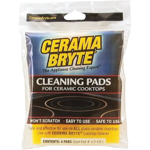 Cerama Bryte Cleaning Pads, Package of 4