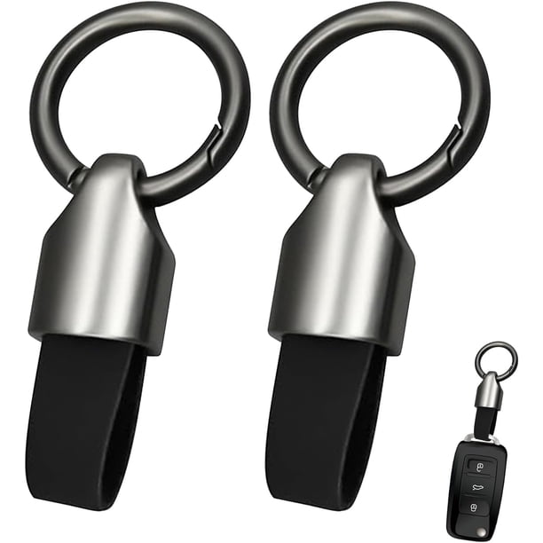 2 Piezas Llavero para Auto, Llaveros para coche, Acero + Cuero, Desmontable, Regalo Práctico para Llaves, USB, Gadgets