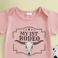 thumbnail image 4 of CAICJ98 Western Baby Girl Clothes Summer Cowgirl Outfit Short Sleeve Romper Bow Boots Cow Print Flared Bell Bottom Pants Set Fall Spring Outfits (Red,12-18 Months), 4 of 6