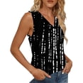 thumbnail image 4 of Sleeveless V Neck Tank Tops for Women Abstract Dot Print Casual Summer Loose Fit Tunic Shirts Daily Black XXL, 4 of 6