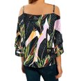 thumbnail image 4 of ABPHQTO Blusa con hombros descubiertos y palmeras para mujer, 4 of 5