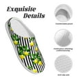 thumbnail image 5 of Kdxio Lemons on Striped Women's Men's Slippers Plush Slip-On House Slipper for Winter Indoor Soft Cushion Non-slip Fluffy Slides Slippers-11, 5 of 7
