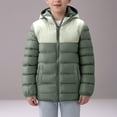 thumbnail image 2 of Pink Jacket Girls Size 8 Toddler Boys Winter Parka Coats Outdoor Windproof Padded Outwear Kids Snap Buttons Zipper Hooded Puffer Jackets, 2 of 5