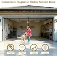 thumbnail image 3 of Garage Screen Door Retractable, 8x7 Ft Fiberglass Magnetic Garage Screen with Track, Sliding Mesh Screen Net for 1 Car Garage, Patio & Balcony, Keep Bugs Out, Easy Install, 3 of 4
