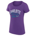 thumbnail image 2 of Women's G-III 4Her by Carl Banks  Purple Charlotte Hornets Filigree Logo Fitted T-Shirt, 2 of 3