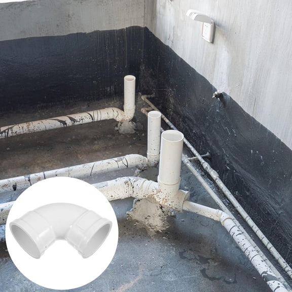 HEMOTON 6 Pcs Outdoor Fitting Drainage Pipe Elbow 9.50X9.50X5.80CM White