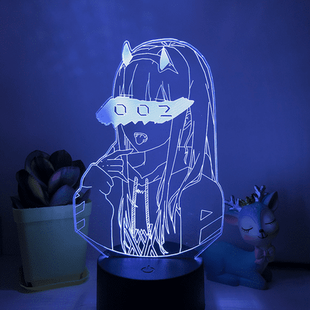 

JUSTUP Anime Frank Zero Two 3D Night Light 16 Colors Bedroom Decorative Anime Lamp Led Illusion -- Pattern B （Black Seat）