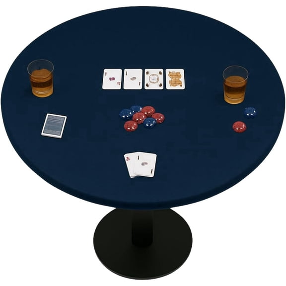 Feltectors Felt Tablecloth Poker Table Topper Square Round Tables Cover 36 inches- Blue