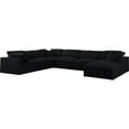 thumbnail image 2 of Maklaine Contemporary Black Linen Fabric Deluxe Modular Sectional Sofa, 2 of 7