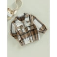 thumbnail image 3 of Toddler Kids Girls Boys Coat Plaid Turn-Down Collar Long Sleeve Button-Down Outerwear Autumn Winter Pockets Casual Jackets, 3 of 7