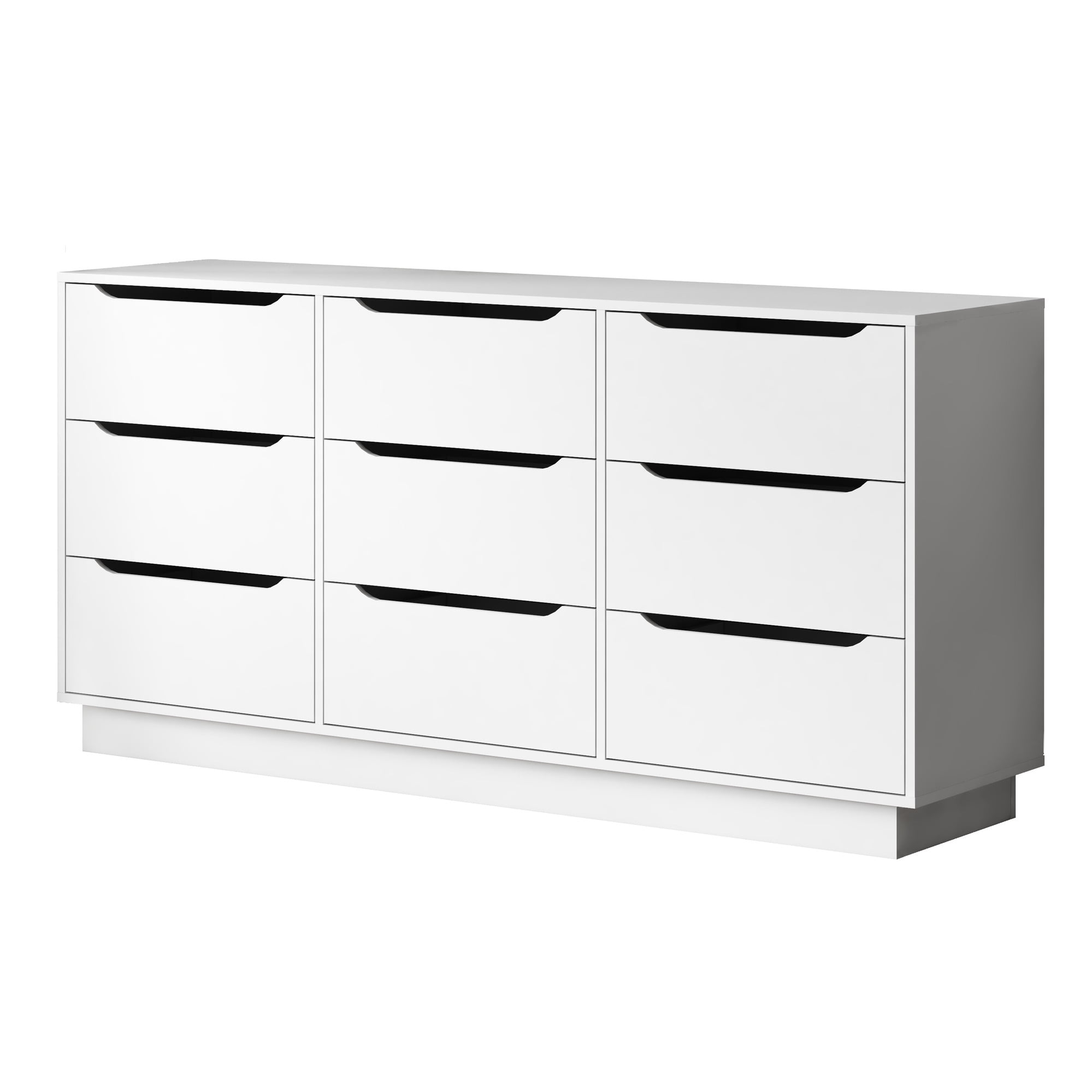 Noble House 63" Wide 9-Drawer Dresser, Storage Chest with Handleless Design for Bedroom, Living Room, White