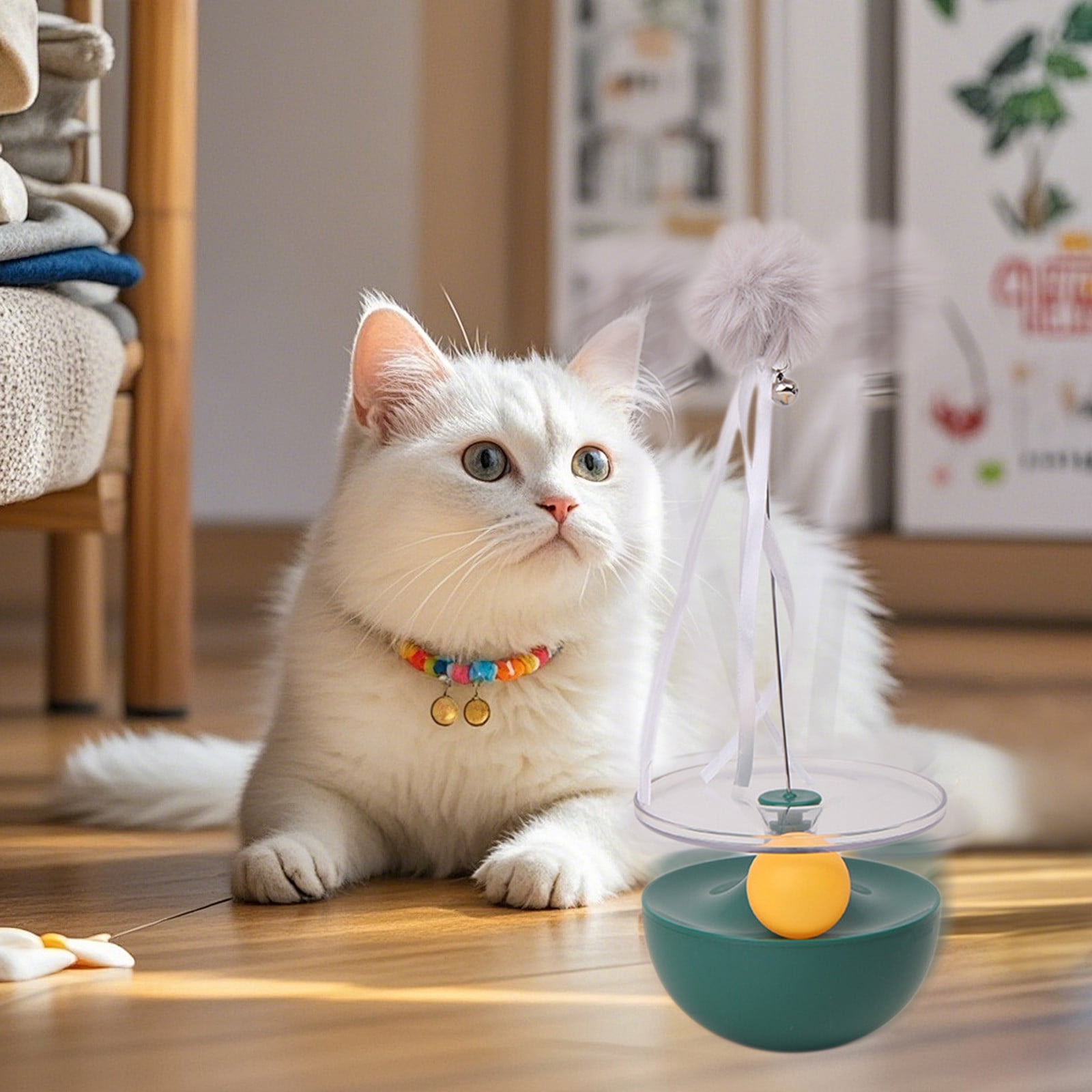 Specollect Clearance 5 Pcs Interactive Cats Feather Toys Cat Toys for Indoor Cats Interactive Bored Kitten Wobble Teaser Wand Feather Toy Kitty Birthday Gift to Keep Them Busy