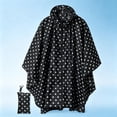 thumbnail image 3 of ZGRBOU Unisex Rain Poncho Fashion Polka Dot Hooded Waterproof Raincoat Lightweight Hiking Loose Rain Jacket, 3 of 4