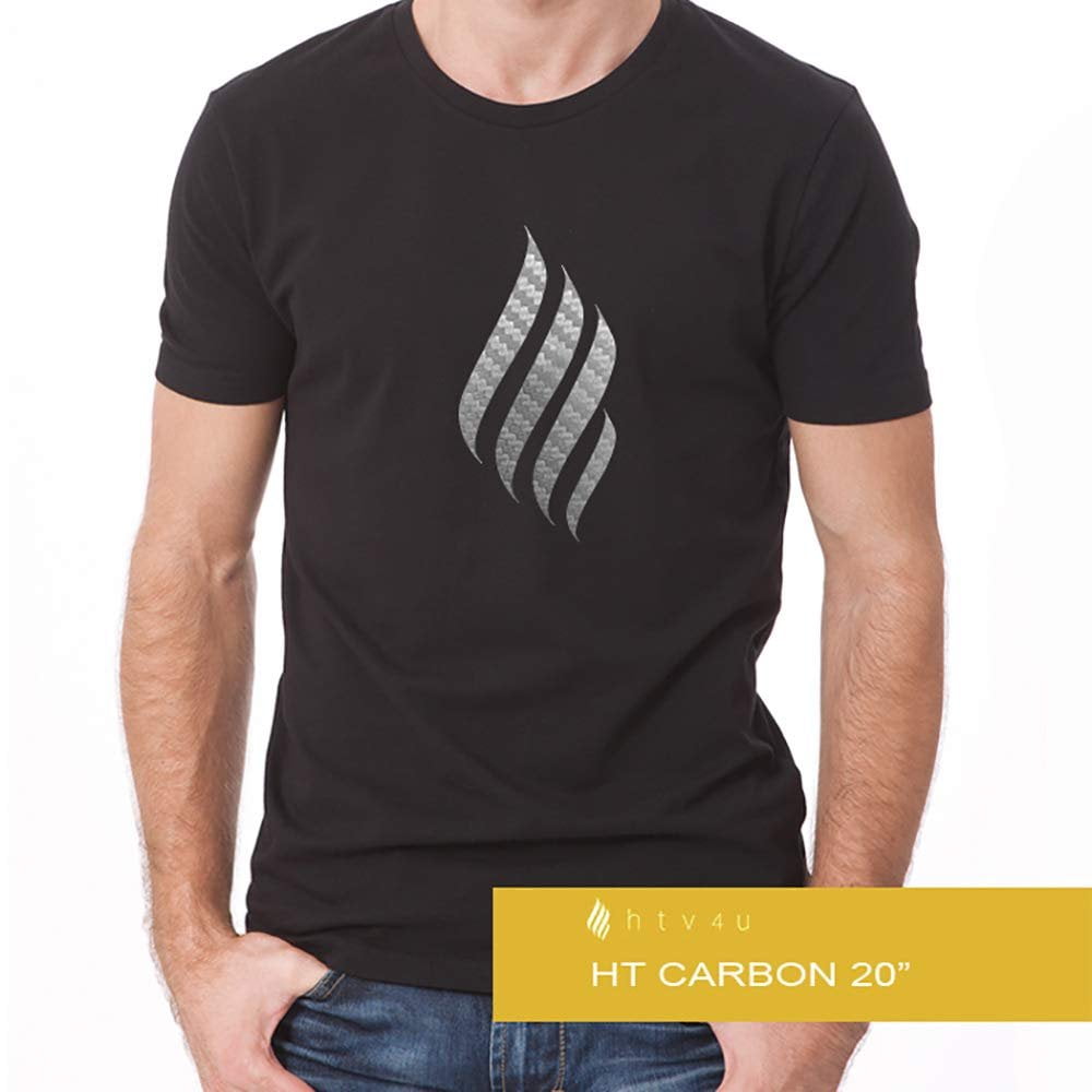 HT Carbon Iron On Heat Transfer Vinyl 20" Black, 10 Yards