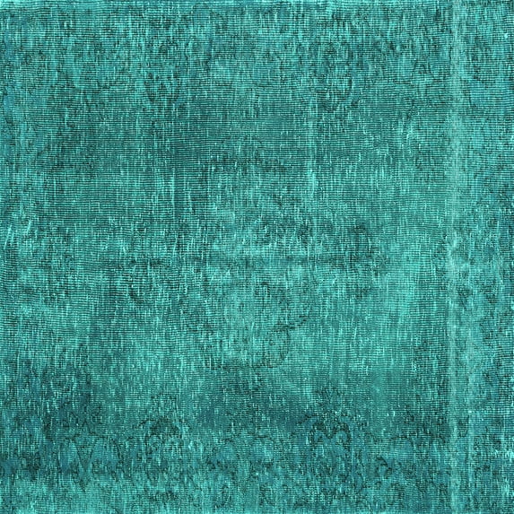 Ahgly Company Indoor Square Persian Turquoise Blue Traditional Area Rugs, 3' Square