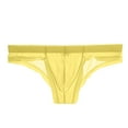 thumbnail image 2 of Mens Thongs Underwear Trendy Lightweight See-Through Solid Color Breathable Low Waisted High-Cut Homewear Briefs, 2 of 8