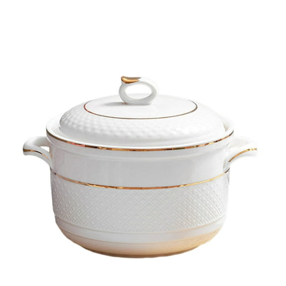Ceramic soup tureen, soup tureen with lid, soup bowl, porcelain serving bowls, large capacity casserole dish for soup, stew, chill
