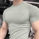 thumbnail image 2 of Camisas de Ajuste Seco para Hombres de Manga Larga Color Sólido Cuello Redondo Correr Entrenamiento Superior Respirable Seco Rápido Al Aire Libre, 2 of 7