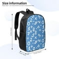 17" School Backpack for Girls Boys blue Math Print Travel Laptop