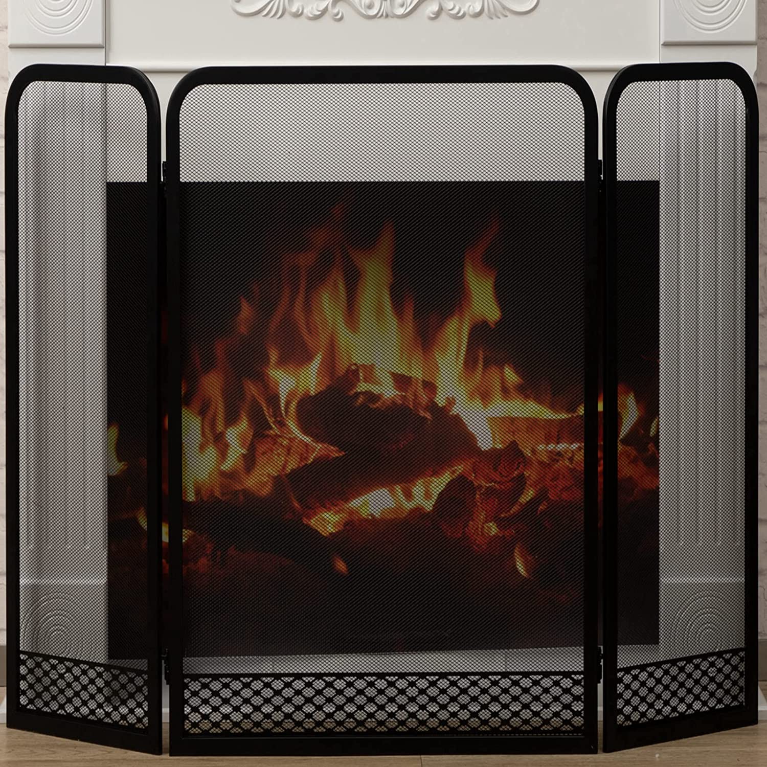 Three Panel Basic Arch Fireplace Screens
