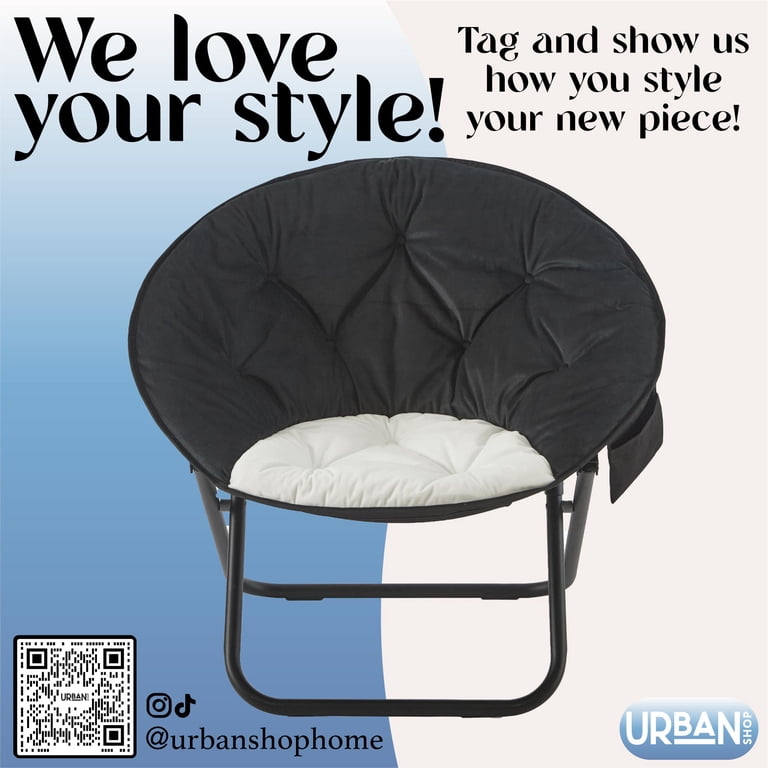 Urban Shop Colorblock Saucer Chair, Black/White, Perfect for