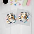 thumbnail image 3 of Funny Watercolor Adorable Shetland Sheepdog Peeking Through Torn Paper Effect Cutout Transfer Sticker Sheltie Dog Lover Gifts Transparent Decal Art Decor - 00026, 3 of 5