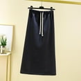 thumbnail image 5 of qolati Maxi Skirts for Women Fall Winter Elastic High Waist Drawstrings Long Skirts Casual Loose A Line Loungwear Pencil Skirts, 5 of 6