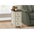 thumbnail image 4 of Accent Table, End, Side Table, Nightstand, Narrow, Bedroom, Storage Drawer, Lamp, Brown Veneer, Antique White Veneer, 4 of 5