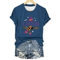 thumbnail image 4 of Clearance! HCURIBAD Shirts for Women, Women's Casual Letter Printed Round Neck Short Sleeve Top Halloween Witch T Shirt, Womens Graphic Tees, Halloween Shirts for Women 1PC T-Shirt Blue L, 4 of 4