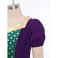 thumbnail image 5 of iiniim Girls Renaissance Victorian Short Sleeve Ruffled Royalty Princess Dress Dark Purple 12, 5 of 7