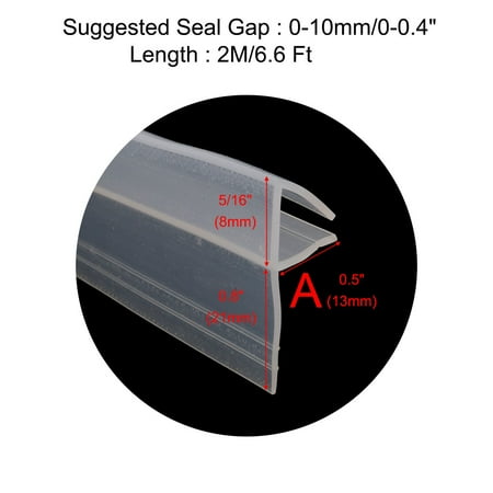 F Type Frameless Shower Door Bottom Seal For 5 16 Inch Glass 6 6