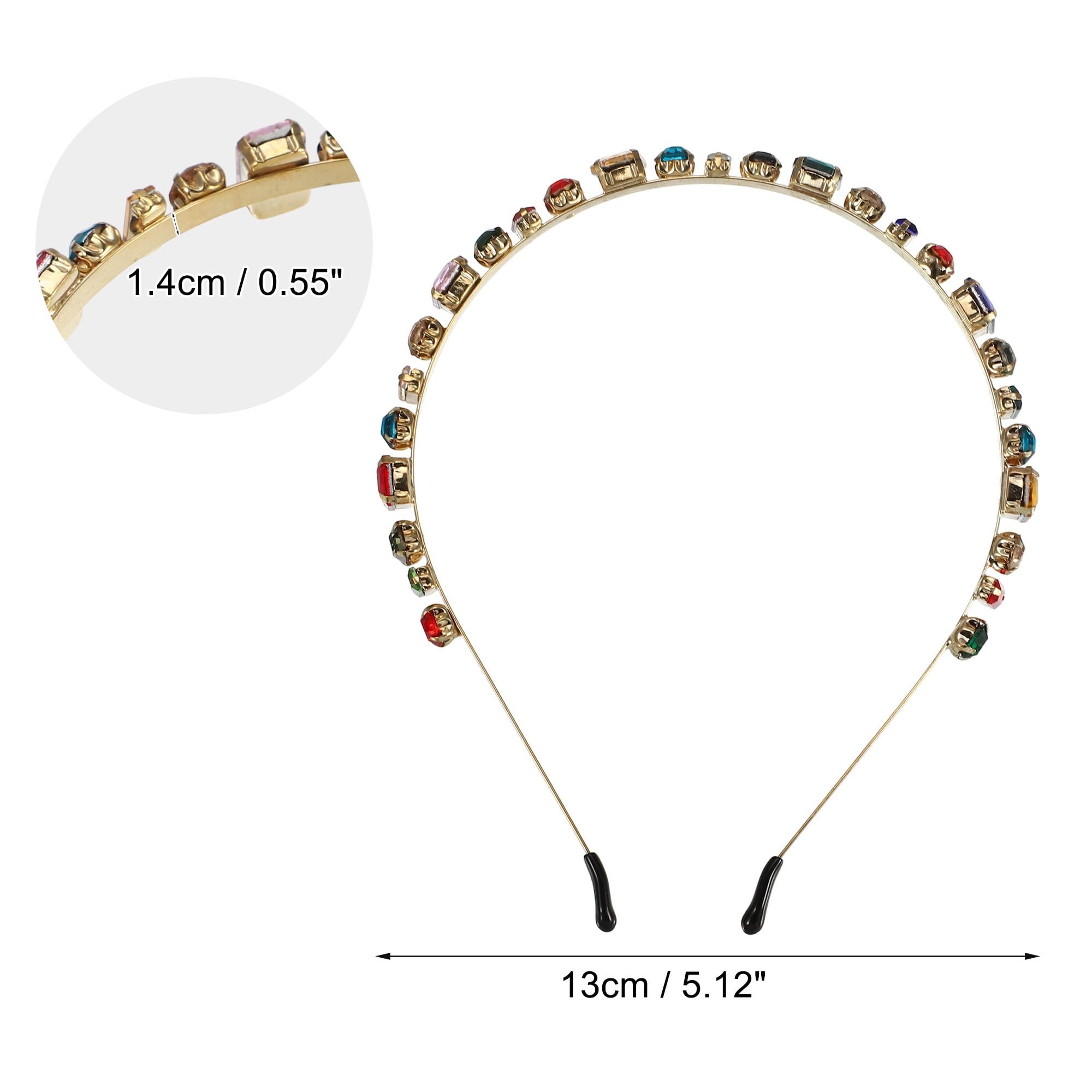 Unique Bargains Fashion Rhinestone Thin Head Bands Multicolor