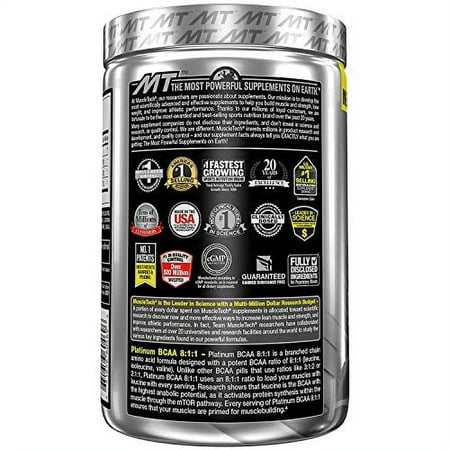 Muscletech Platinum 100% BCAA 8:1:1, 1,000 mg, 200 Caplets