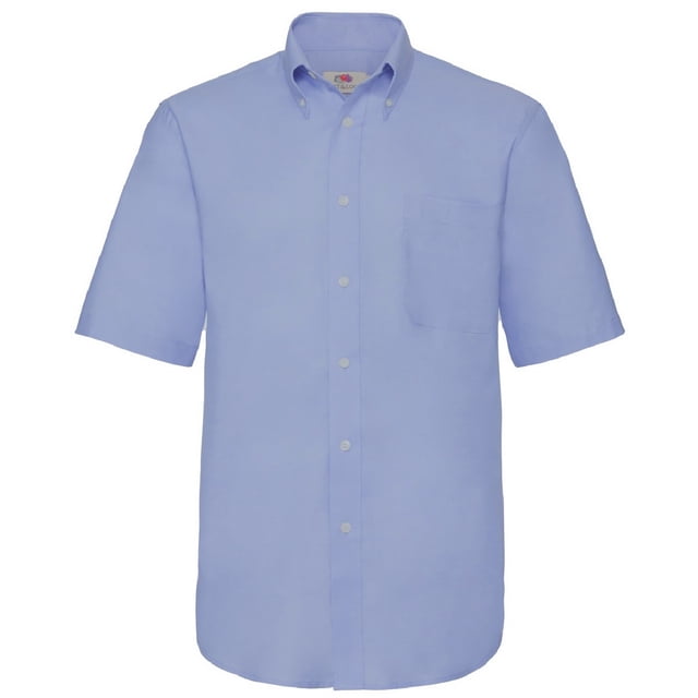 Fruit Of The Loom - Camisa de manga corta Modelo Oxford para hombre caballero - Fiesta/Trabajo/Eventos (Azul)
