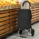 thumbnail image 5 of Carrito de compras forro, bolsas de tranvía para carrito de compras reemplazo impermeable con bolsillos laterales de malla plegable bolsa de almacenamiento, negro, 5 of 5