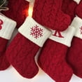 thumbnail image 4 of A-Waroom 1 Pieces Classic Red KnittingChristmas Stocking Xmas Gift Candy Bag Christmas Decorations for Home, 4 of 7