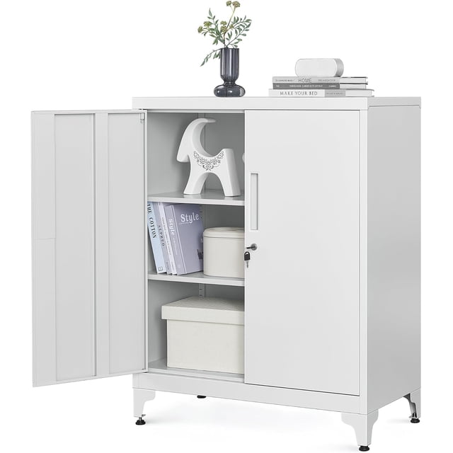 Garage Cabinet Metal Storage Cabinet with Doors and Shelves Tool Cabinet for Home Office Lockable File Cabinet Multipurpose for Study Living Room Matte