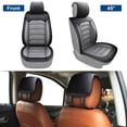thumbnail image 5 of 2PCS Car Front Seat Cover For 2000-2024 Ford Focus Fusion Mondeo PU Leather Vehicle Cushion Covers Interior Accessories Black&Gray, 5 of 7