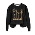 thumbnail image 3 of Pxxlle Sweatshirts for Women Trendy Funny Graphic Pullover Tops Fall Long Sleeve Sweatshirts Casual Round Neck Clothes Black M, 3 of 5