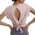 thumbnail image 6 of ShomPort Women's Short Sleeve Workout Tops Open Back Round Neck Tees Yoga Running Gym T-Shirts, 6 of 6