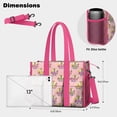 thumbnail image 5 of Teacher Tote Bag,Pink Flower Fairy Pattern Teacher Utility Tote Bag,Large Work Tote Bags for Women with Multiple Pockets,Top Zipper Closure,13.8x10.6x6.7 Inch, 5 of 5