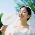 thumbnail image 3 of Abanicos de mano plegables Bestage White Heart Wedding, 100 paquetes, 3 of 7