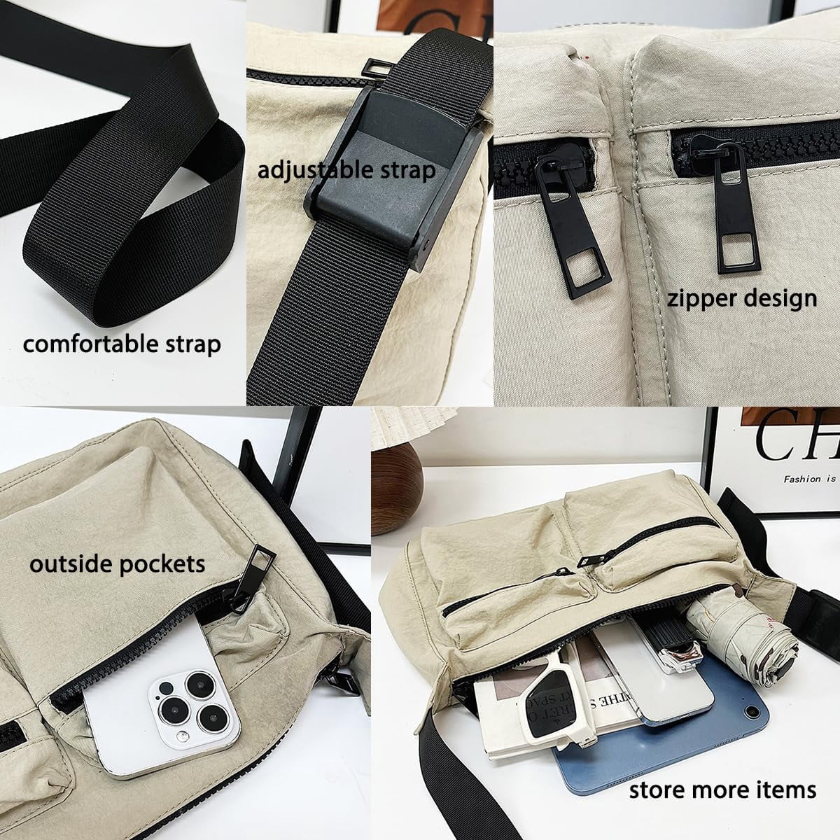 Crossbody Bags for Women Casual Cross Body Purse with Multiple Pockets For Work Travel Workout