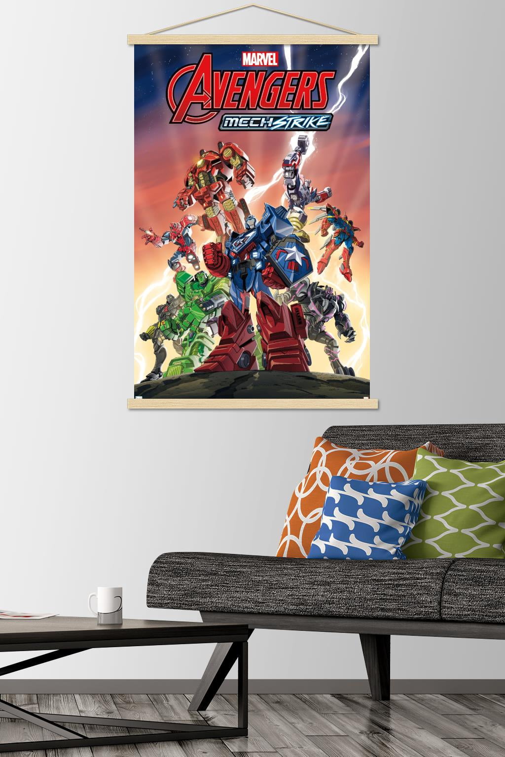 Marvel Avengers: Mechstrike - Group Wall Poster with Wooden Magnetic Frame, 22.375" x 34"