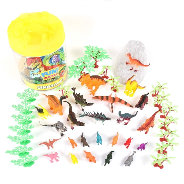 Set de juego Sunny Days 45 figuras de dinosaurios con contenedor de almacenamiento