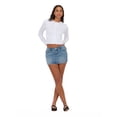 thumbnail image 6 of Forever 21 Women's Denim Mini Skirt with Stud Details - Low Rise Jean Skirt, Classic Five Pocket Design Casual Everyday Style, Blue, 10, 6 of 6