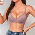 thumbnail image 2 of GEWSEY Women's Full Coverage Bras Lightly Lined Full Coverage Push Up Bras Soft Supportive T Shirt Bra (Purple, 28C), 2 of 9
